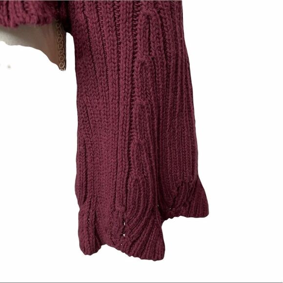Torn By Ronny Kobo Cold Shoulder Tie Sweater w/Bell Sleeves - Small - Picture 7 of 8